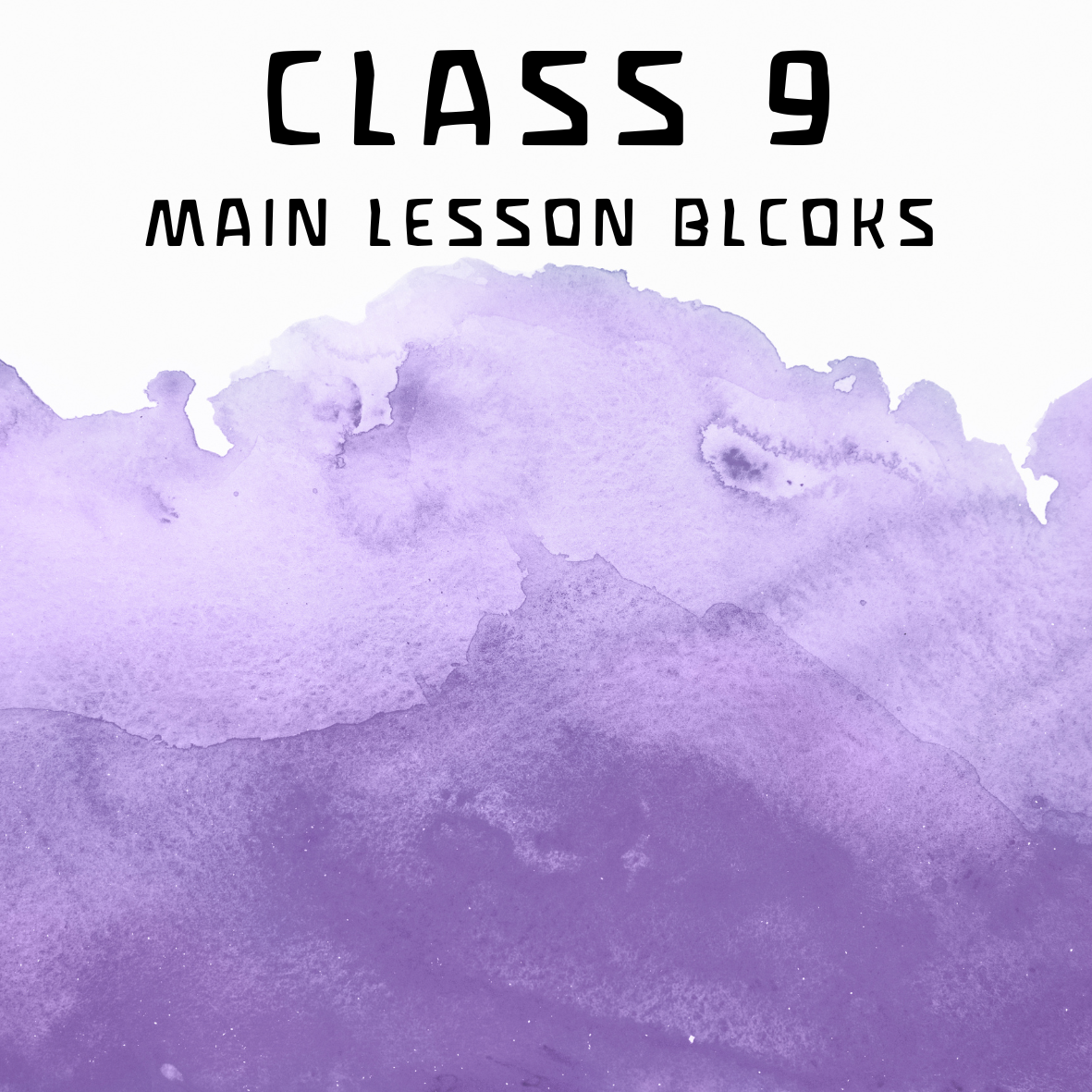 Class 9 Main Lesson Blocks