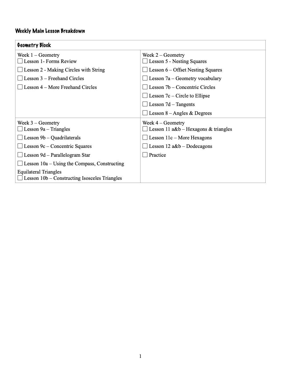 Waldorf Essentials Class 5, 6, &  7 Geometry (Digital Access)